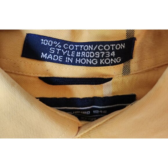 VTG Panhandle Slim Rough Stock Yellow Plaid Long Sleeve Button Down Shirt Size L - Picture 4 of 14